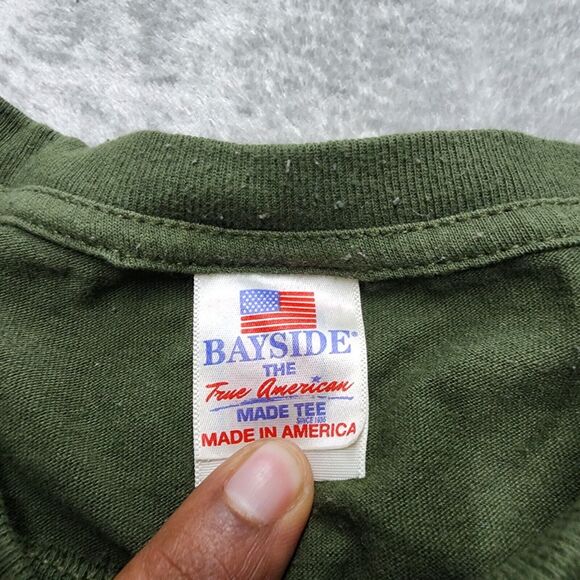US Army Logo Men's Green T-shirt Size 2XL Bayside Tag Made iN USA - Picture 4 of 10